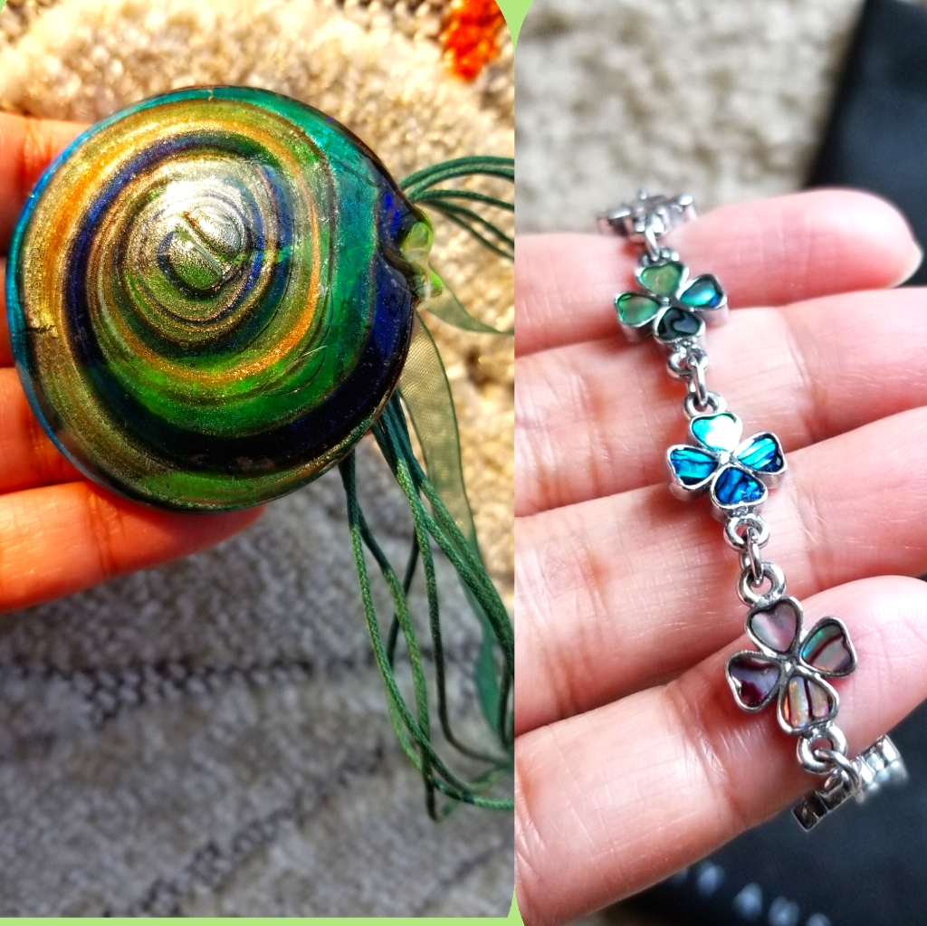 Bundle Shell Braclet And Glass Necklace